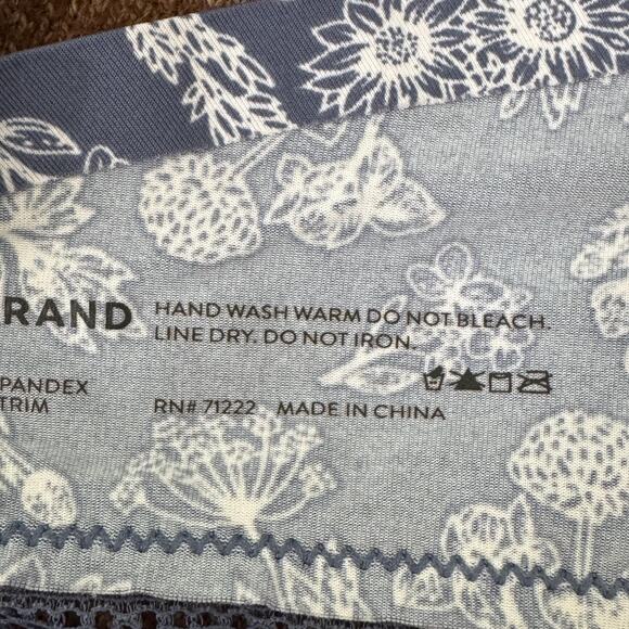 Lucky Brand Bra Womens 40C Blue White Floral Underwire Full Coverage Lace Lined - Picture 7 of 7